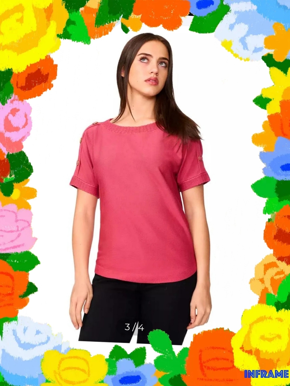 Nwt Melissa Paige Rose Pink Button-Shoulder Top Size Xl